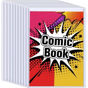 10PCS Comic Book Toploader, Premium PVC Hard Sleeves for Current/Silver Age Comics, 7.6x11 Inch Crystal Clear Protection, for Display & Storage Holder Comic Book Top Loader (10)