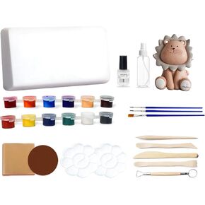 4.4Lbs Air Dry Clay Craft Kit, Natural Pottery Clay Kit for Beginners with 63 Pcs Pottery Tools Clays Sculpting Tool Set, All-Purpose Modeling Clays (White) (67)