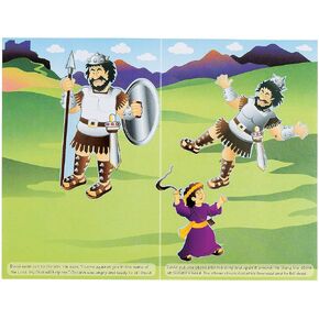 Fun Express David and Goliath Make A Sticker - Stationery - Stickers - Make - A - Scene (Lrg) - VBS Vacation Bible School Supplies/Decor - 12 Pieces