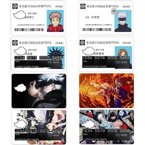 JJK Anime Debit Card Cover Sticker Decal Skin（8 Pack） Anime Aesthetic Credit Card Art Decor Gifts Merch Supplies for EBT Debit Transportation Key Cover Personalizing Bank Card