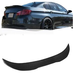 PSM Real Carbon Fiber F10 Car Rear Trunk Boot Lip Spoiler Wing Lid Compatible For BMW F10 5 Series 4 Dr Sedan 2011-2017 Body Kit(Silver)