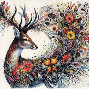 Acudotr Diamond Painting Kits for Adults, 5D DIY Elk Diamond Art Kits for Beginners, Full Drill Diamond Painting Kits for Home Wall Decor, 12x12 Inch