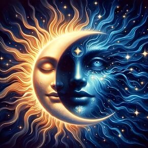 GDYEEH DIY 5D Sun and Moon Diamond Art Kits, Round Full Drill God Diamond Painting Picture, Dreamland Painting by Numbers Art Kits for Adults Beginners Home Wall Decor 12x12 inch