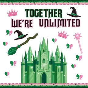 AgincBerry Witch Castle Bulletin Board - 73PCS Together We’re Unlimited Cutout Decor for Classroom Bulletin Borders, Back to School Witch Hat Cutout Trim Border for School Chalkboard Wall Decor