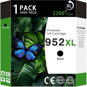 952XL High Yield Ink Cartridges Black 1-Pack Compatible for HP 952XL HP952 HP952XL for Officejet Pro 8710 7740 8720 8702 8210 7720 8700 8740 8216 8725 8200 Printers
