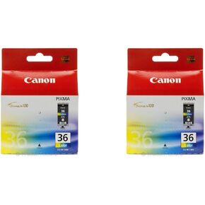 2x Canon CLI-36 CLI36 Tri-Color Ink Cartridge 1511B002AA 1511B002