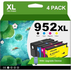 952XL Cyan Ink Cartridges with Upgrade Device Replacement for HP 952 XL Combo Pack for HP Officejet Pro 7740 8720 8710 8210 8715 8740 8702 8730 8725 Printers (952XL Cyan High-Yield 2 Packs)