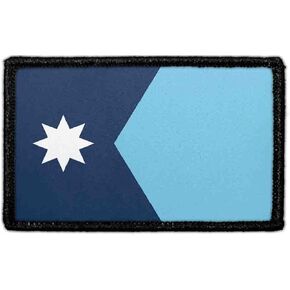 Minnesota State Flag - Color Morale Patch | Hook and Loop Attach for Hats, Jeans, Vest, Coat | 2x3 in | by Pull Patch
