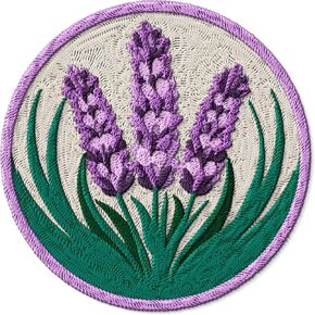Lavender Patch for Clothes – Embroidered Iron on Patch for Backpack Jacket - Fabric Patches for Clothes Flower Plant Souvenirs & Gifts ID45095