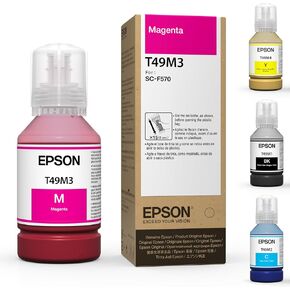 Epson Genuine Dye-Sublimation Ink Refill Bottles nfor Epson Surecolor F570 and F170 Printers. 140m Capacity. T49M Ink (Complete Set)