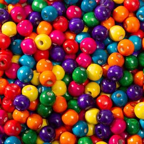 400pcs Colourful Wooden Beads Round Paint 12mm Wooden Beads Spacer Beads with Large Hole Multiple Color Beads Craft Beads for DIY Jewelry Making (12mm)