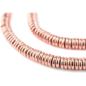 Copper Heishi Beads - Full Strand of Fair Trade Beading Supplies - The Bead Chest (5mm, Copper)