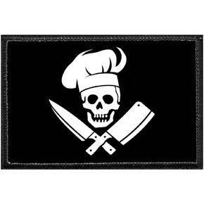 Chef Pirate | Hook and Loop Attach for Hats, Jeans, Vest, Coat | 2x3 in | by Pull Patch