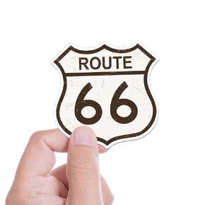 Route 66 Bumper Sticker, Vintage Highway Sign, Southwest Decal for Hydroflask, Retro Americana Road Trip Decal in 2 Sizes (Small - 2.75" Water Bottle Size)