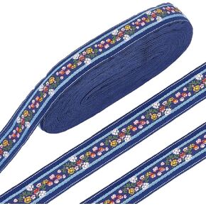 arricraft 11 Yards Jacquard Ribbon, 1.1inch(30mm) Wide Ethnic Embroidered Ribbon Boho Sewing Ribbon Flower Polycotton Woven Lace Trim Roll for DIY Sewing Retro Home Decor Christmas Decorations