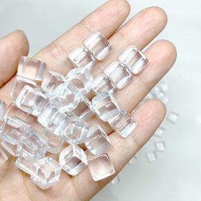 200PCS 8mm/0.3" Acrylic Super Small Clear Transparent Counting Markers Multicolor Cubes D6 Blank Dice for Tabletop Gaming and Education (White)