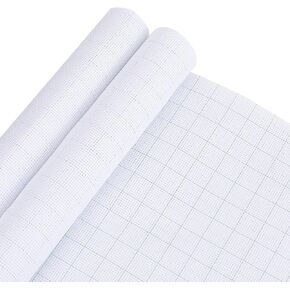WEBEEDY 2 PCS 14 Count Cross Stitch Cloth White Cross Stitch Fabric with Green Grid Classic Cotton Cloth for Home Decoration DIY Embroidery Craft Supplies(50x100 cm/19.7x39.4 inch)