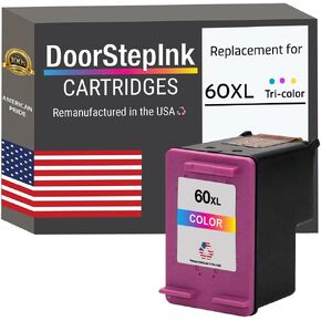 DoorStepInk Remanufactured in The USA Ink Cartridge Replacements for HP 60XL 60 XL 1 Color for PhotoSmart C4780 C4795 C4680 C4650 D110 D110a DeskJet F4480 F4280 F4580 D2530 D2545 Envy 100 111