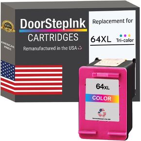 DoorStepInk Remanufactured in The USA Ink Cartridge Replacements for HP 64XL 64 XL 1 Color N9J91AN High Yield for Envy 6220 6230 6255 7132 7800 7858 7864 7820