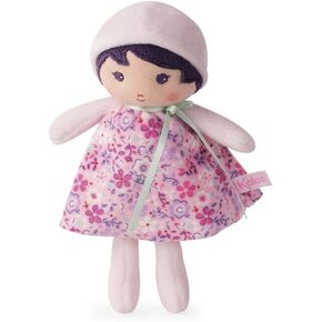 Kaloo Tendresse My First Fabric Doll Fleur K 7" Soft Plush Figure in Pink Floral Dress with Baby Safe Embroidered Face Machine Washable for Ages 0+