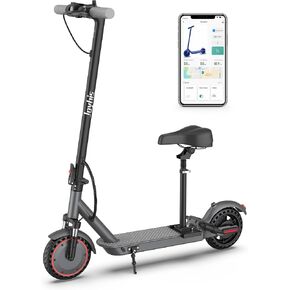 Electric Scooter with Seat, 500W Motor, 10" Solid Tires Electric Scooters for Adults & Teens, MAX 22Mph, 22 Miles Long Range, Folding E-Scooter with Dual Suspension and Braking System in Saudi Arabia