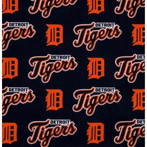 Detroit Tigers Cotton Fabric - MLB Team Logo Cotton Fabric by The Yard, Fat Quarter, Half Yard, 1 Yard, 2 Yard Cuts