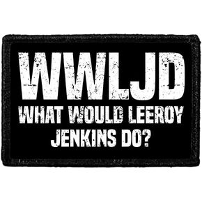 WWLJD - What Would Leeroy Jenkins Do? | Hook and Loop Attach for Hats, Jeans, Vest, Coat | 2x3 in | by Pull Patch
