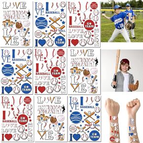 360 Ct Baseball Temporary Tattoos for Kids - Sports/Baseball Birthday Baby Shower Party Supplies Goodie Bag Stuffers Favors Prize Motivational Stickers(30 Sheets)