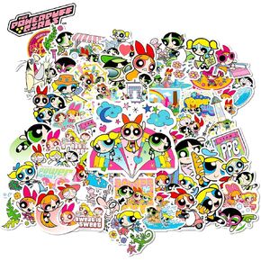 مجموعة ملصقات Powerpuff Girls مكونة من 50 ملصقًا لطيفًا من الفينيل المقاوم للماء in Kuwait