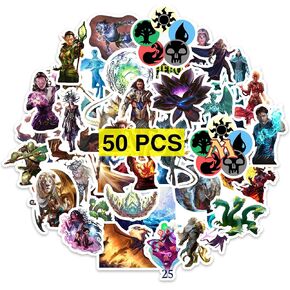 Game Magic MTG Stickers（50 Pcs，Large Size） Viedo Gaming Vinyl Decals Gifts Merch Party Supplies for Water Bottles Skateboard Luggage Laptop Kids Teens Adult