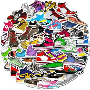 50 pcs Sneaker Stickers, Basketball Shoe Stickers for Skateboards, laptops, Guitar, Water Bottles, Bikes, Luggage