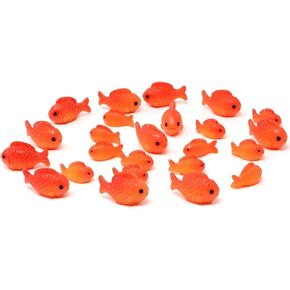 6Pcs Miniature Red Goldfish Figurines - 2 Sizes Cute Resin Goldfish for Fairy Garden, Micro Landscape,Terrariums,Fish Tanks,Cake Toppers,and DIY Home Decor | Sea Animal Ornaments for Office and School