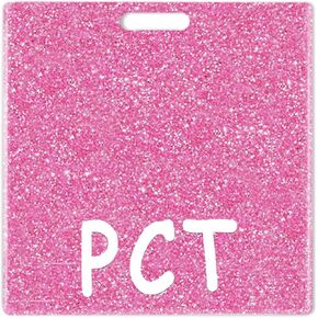 Glitter Black PCT Badge Buddy Acrylic Bling Badge Reel Card Nurse Gifts Coworker Nursing Accessories Card Badge Buddies Holder Horizontal ID Name Cards Identification Tags