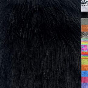3 Sheets Artificial Shaggy Faux Fur Fabric | 9" x 12" | Camera Floor Chair Cover Seat Cushion for Any DIY Craft | Rectangular Patch Costume | Plush Crafting Sewing (9" X 12", Black)