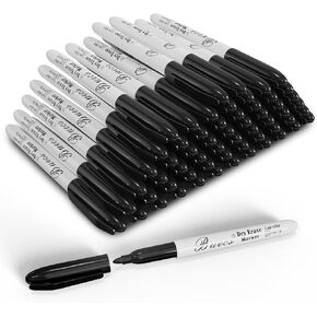 Black Dry Erase Markers, Low-Odor, 60 Count, Fine Point, Perfect for Writing on Whiteboards, Dry-Erase Boards, Glass, School Office Supplies