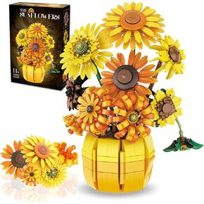 Sunflowers Building Set for Adult, Van Gogh Prints Art Botanical Collection for Woman Girls 14+, Home Decor/Valentine/Christmas, 1009PCS