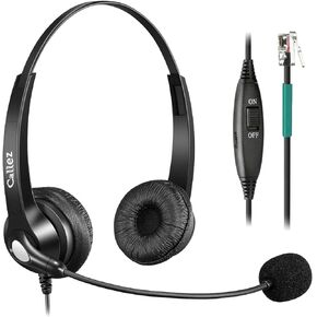 Phone Headset with Microphone Noise Cancelling, Call Center Telephone Headset with RJ9 Jack, Work for Avaya 1408 9508 1416 Shoretel 230 480 Mitel 5220 Polycom NEC Allworx Zultys Aastra Landline Phones