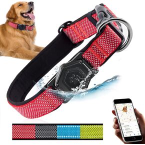 Airtag Dog Collar,Durable Dog Collar with Waterproof Apple Air Tag Holder Case,Adjustable,Soft,and Reflective GPS Tracking Dog Collars for Medium and Heavy Duty Large Dog Boy or Gril in Kuwait