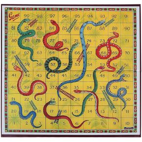 Classic Snakes and Ladders Board Game for Kids & Adults – Foldable, Portable Family Board Game with Dice & Game Pieces, Traditional Retro Educational Toy Game for 2-4 Players Ages 3+