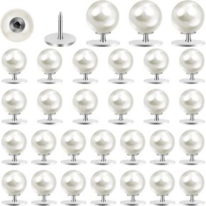 30 Sets No-sew Pearl Buttons, Reusable and Removable Button for Clothes, Decorative Button Pin Fixed Brooches for Women Shirt Blouse Dress Sweater Shawl