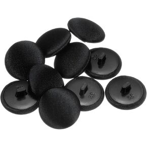 HARFINGTON 10pcs 32L Fabric Cloth Covered Button 20mm Round Plastic Sewing Buttons for Suits Dress Blouses, Black