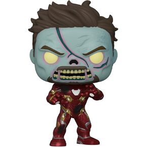 Funko POP Marvel: What If? - Zombie Iron Man, Amazon Exclusive Glow in The Dark, Multicolor, (58178)