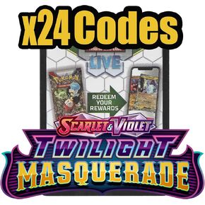 Twilight Masquerade – Pokemon Code Cards x24 – Redeamable/Unused