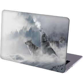 Compatible with MacBook Pro 14 inch Hard Protective Shell with Keyboard Cover ( A2442 M1 Pro/Max , 2021 Release ) - Wolves Growling in Winter Snowy Forest