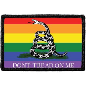 Rattlesnake Flag Patch - Pride Flag Morale Patch | Hook and Loop Attach for Hats, Jeans, Vest, Coat | 2x3 in | by Pull Patch