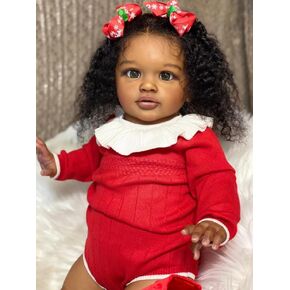RXDOLL African American Reborn Baby Dolls Toddler Girl 26 Inch Big Size Reborn Toddler Black Doll Girls Cloth Body Realistic Baby Dolls That Look Real Silicone Babies
