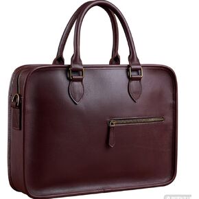 Briefcase Men's Leather Casual Man Handbag Coffee Fashion Shoulder Business Office Laptop 15 Inch Bag