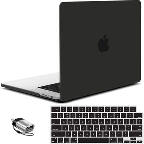 IBENZER Compatible with 2024 2023 New MacBook Pro 16 Inch Case M3 A2991 M2 A2780 M1 A2485 Pro Max, Hard Shell Case & Keyboard Cover & Type C for Mac Pro 16(2024-2021), Black, MT16X-BK+1TC