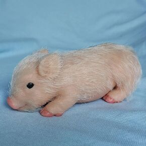 Pig Toys for Girls&Boys 5inch Mini Realistic Silicone Pig, Stretchy Fake Animals Body Mini Silicone Baby Dolls,Lifelike Piggy Soft/Chubby Little Pig, Christmas Giving for Kids/Her