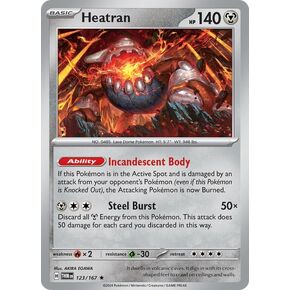 Pokemon – Heatran 123/167- Twilight Masquerade – Legendary Pokemon - Single Card - Holofoil
